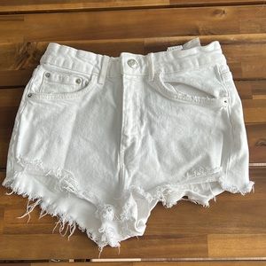 White jean shorts